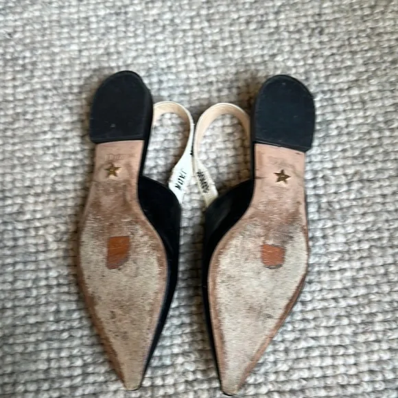 Dior J'Adior Black Flats Sophisticated Slingback Design - Picture 3 of 4